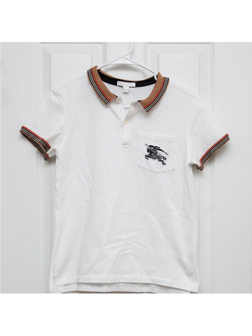 Burberry children polo white T-shirt top size 14 fits 11/12